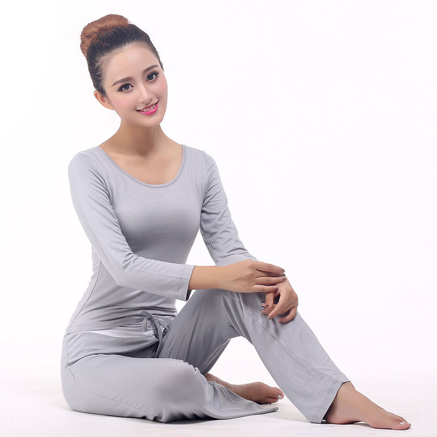 时尚健身服练功服舞蹈服 瑜伽服套装女修身秋冬长袖瑜珈服