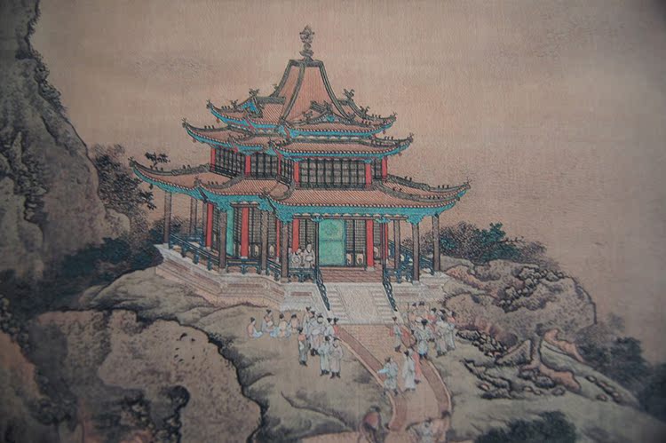 名家真迹国画山水画古代名画复制品袁江阿房宫图61*20