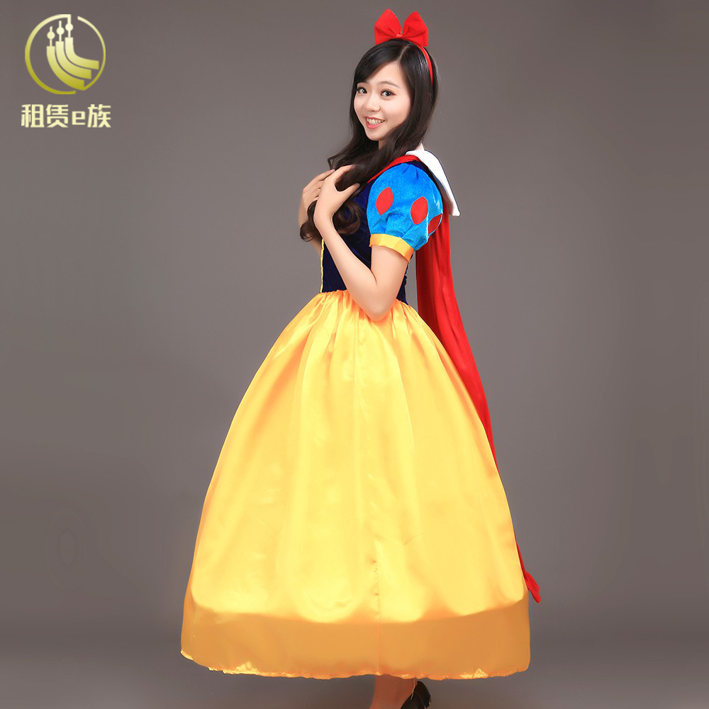 出租成人白雪公主裙舞台演出cosplay服装含披风送裙撑