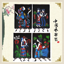 云南民族风加厚老蜡染台布蜡染桌布壁画工艺品米线店酒吧布艺装
