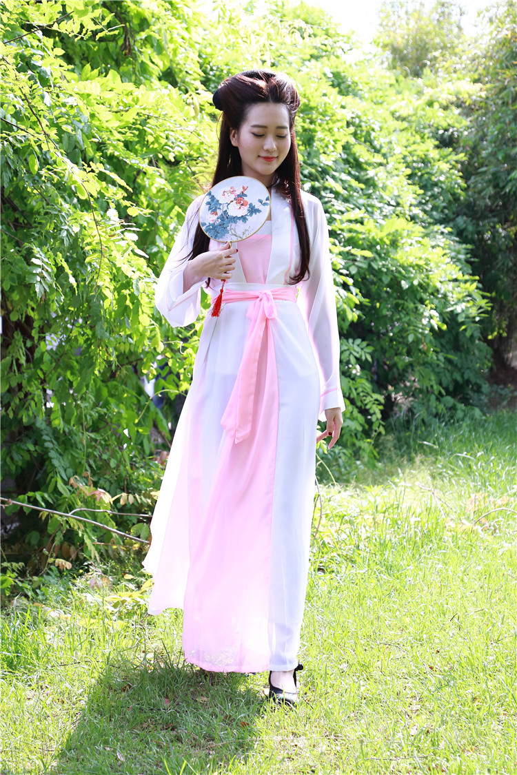新款仙女古装服装女汉服齐腰襦裙日常改良古筝演出服春夏写真摄影