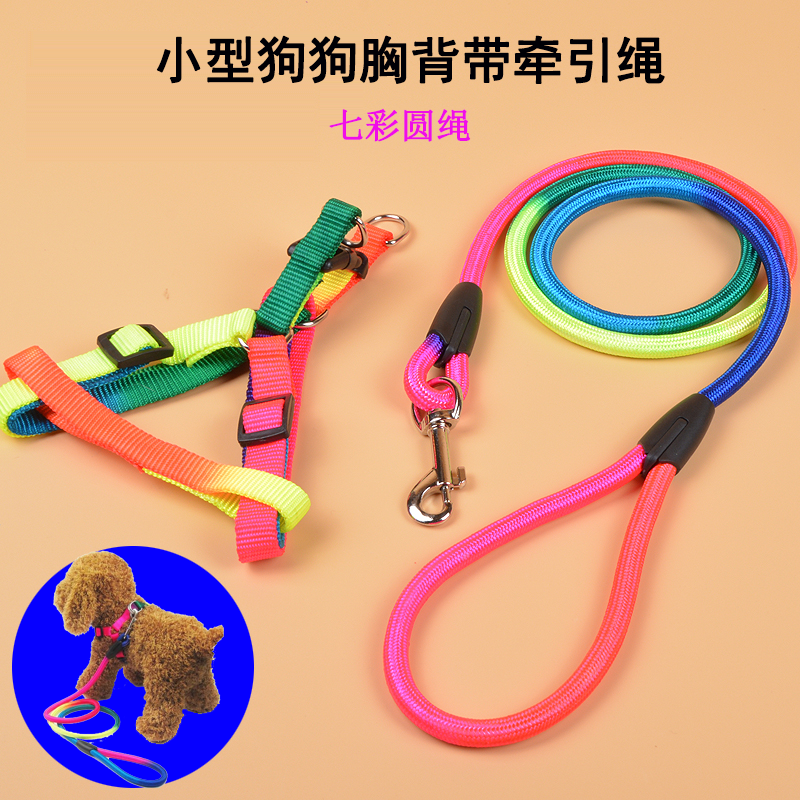 小体泰迪狗狗牵引绳小型犬猫咪胸背带可爱舒适宠物绳链子s-小型用