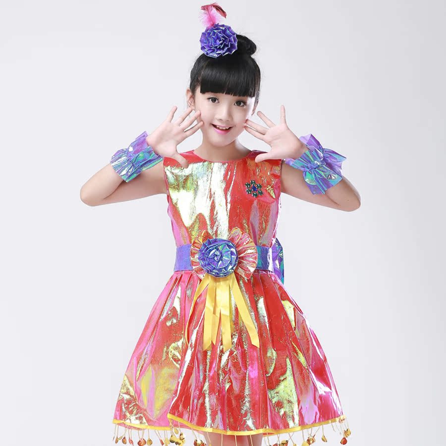 六一儿童节环保服装演出服儿童时装秀手工材料制作环保衣服公主裙