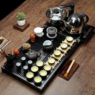 茶具套装特价功夫紫砂冰裂陶瓷电磁炉四合一茶道包邮整套实木茶盘