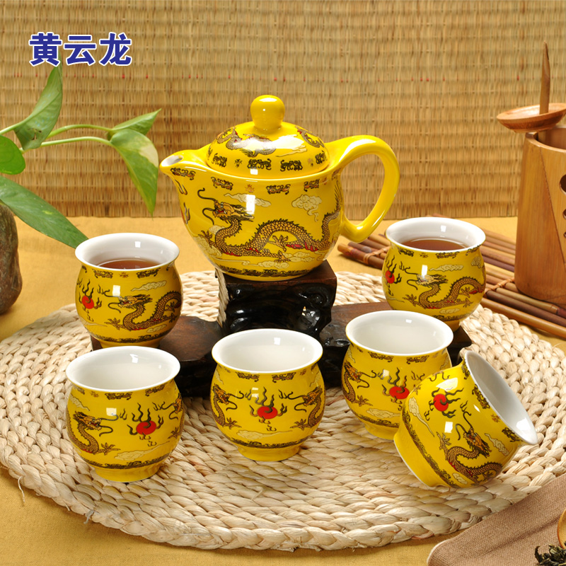 包邮功夫茶具套装整套景德镇青花瓷陶瓷双层隔热茶盘茶壶茶杯茶道
