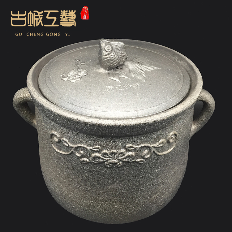 传统荥经手工大号砂锅耐高温家用深汤锅煎药煲粥无釉明火养生炖锅