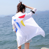 防晒衣女2017夏季新款沙滩百搭轻薄防晒服学生长袖中长款印花外套