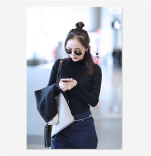 【天天特价】春秋装明星杨幂同款流苏喇叭裤长