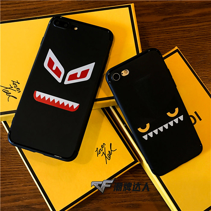 芬迪恶魔眼睛iphone7手机壳苹果6plus夜光小怪兽全包软手机壳情侣