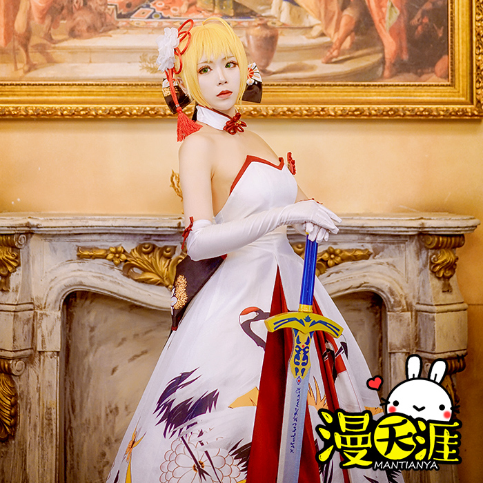 saber吾王仙鹤礼服cos婚纱cosplay服fate新年特典和风