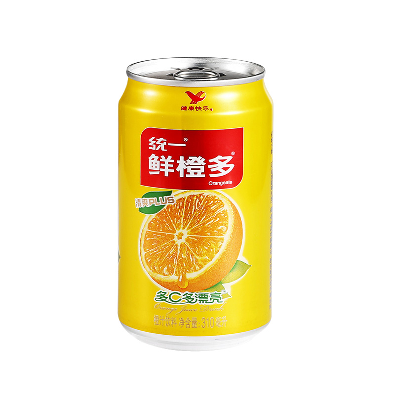 听装拉罐统一鲜橙多橙汁饮品果汁饮料310ml24罐整箱多