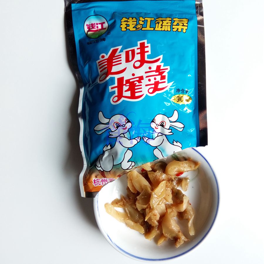 食海为家 萧山特产 钱江牌 小白兔 美味榨菜丝 90g 经典原味 脆爽