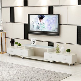 小户型迷你电视柜现代简约客厅家具钢化玻璃可伸缩电视机柜地柜
