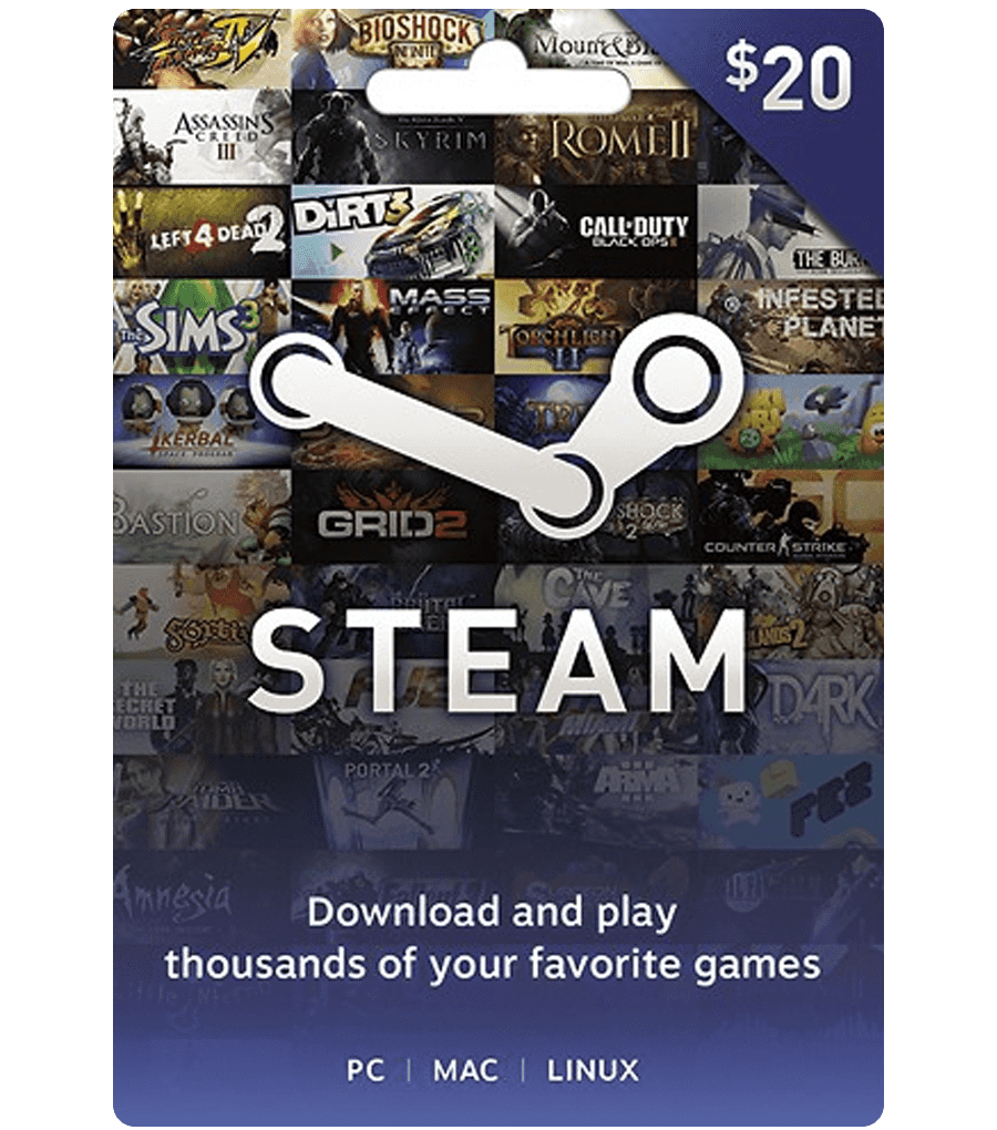 正版美国steam钱包充值点卡20美元 steam wallet gift card usd20