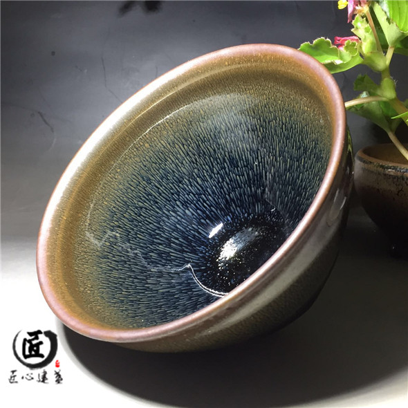 建盏传承人叶礼旺建盏青黑兔毫仿古手工拉胚茶盏茶具品茗茶主人杯