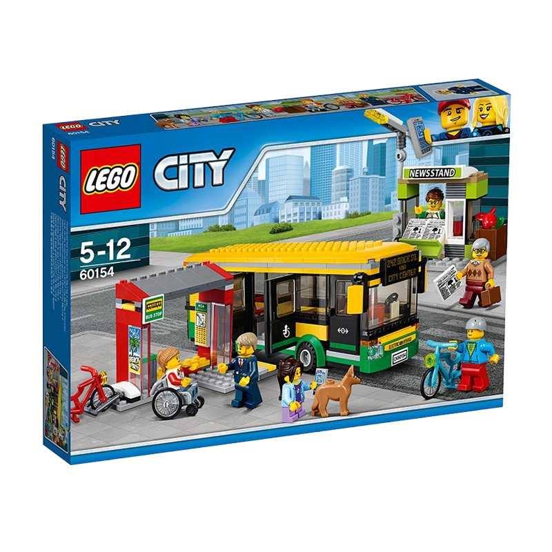 lego乐高积木city城市系列60154公交车站巴士站男孩子拼装玩具