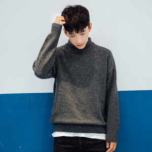 冬季半高领套头毛衣