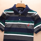 T恤衫 nautica 中青年纯棉polo衫 t恤男纯棉翻领条纹男士 诺帝卡短袖