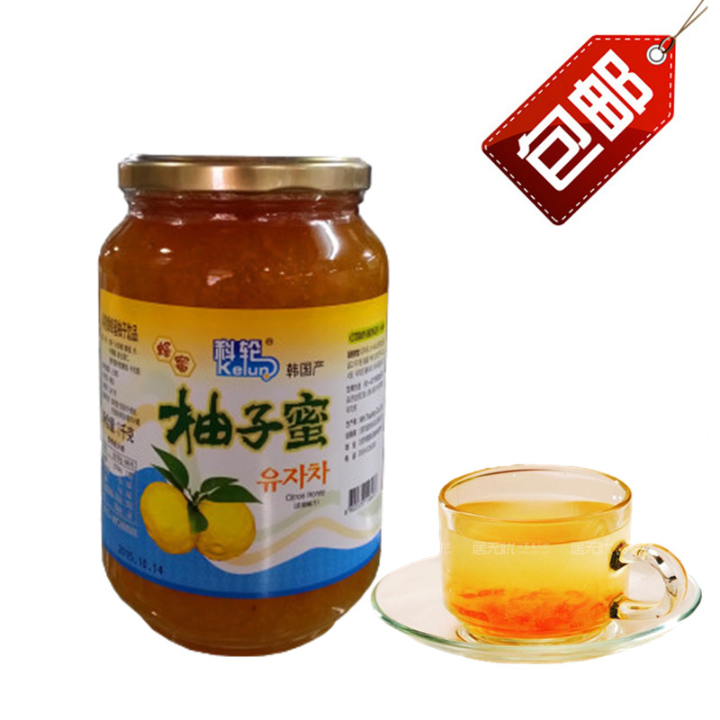 包邮韩国科轮蜂蜜柚子茶1kg科伦柚子蜜饮品家庭餐饮必备1000热卖