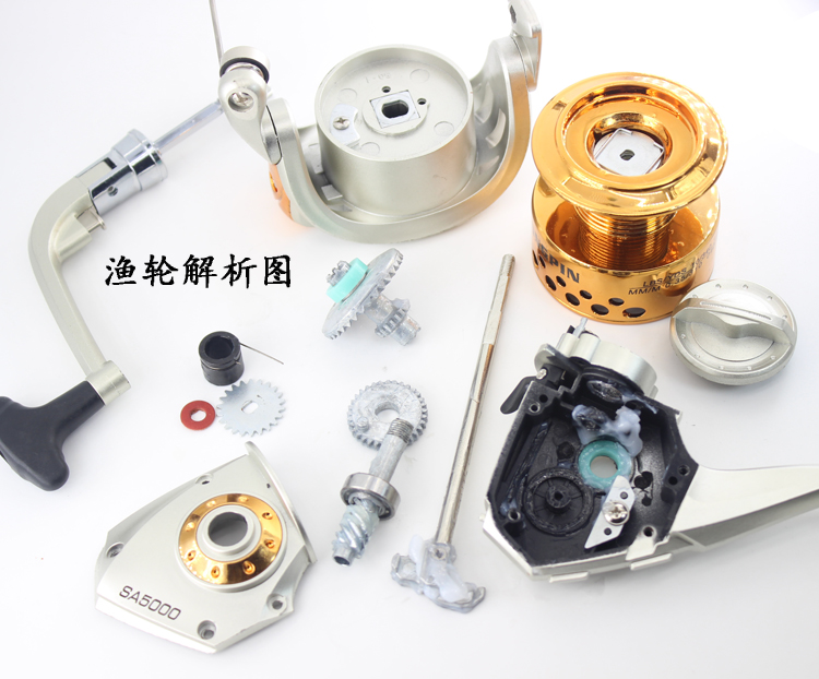 佳宁电镀头5轴渔轮金属机芯纺车鱼线轮渔轮矶钓竿轮路亚轮海竿轮
