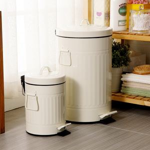 欧式复古罗马纹静音家用垃圾筒