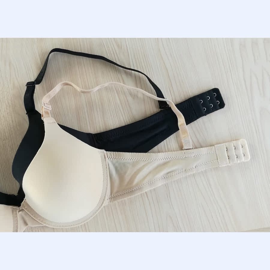 夏季光面性感全薄杯款文胸简约纯色少女士胸罩b杯内衣两排扣大码