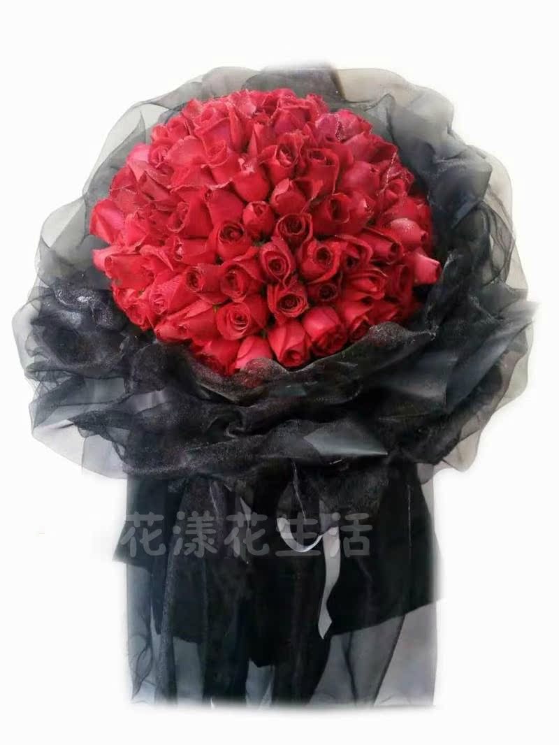 99朵红玫瑰花束长沙520预订鲜花速递岳麓区芙蓉星沙望城同城送