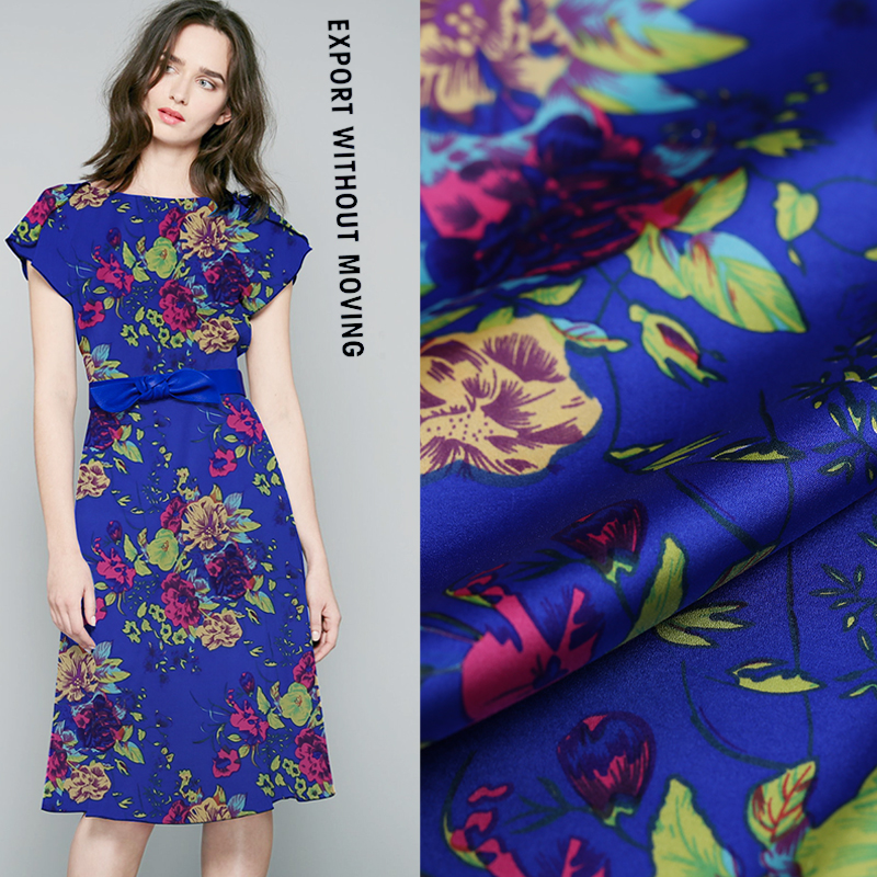 印花 仿真丝 弹力 色丁 丝绸面料 服装布料手工diy织锦缎 /爱心