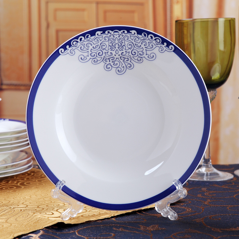 景德镇陶瓷碗碟套装 56头骨瓷餐具整套 中式碗盘家用餐具