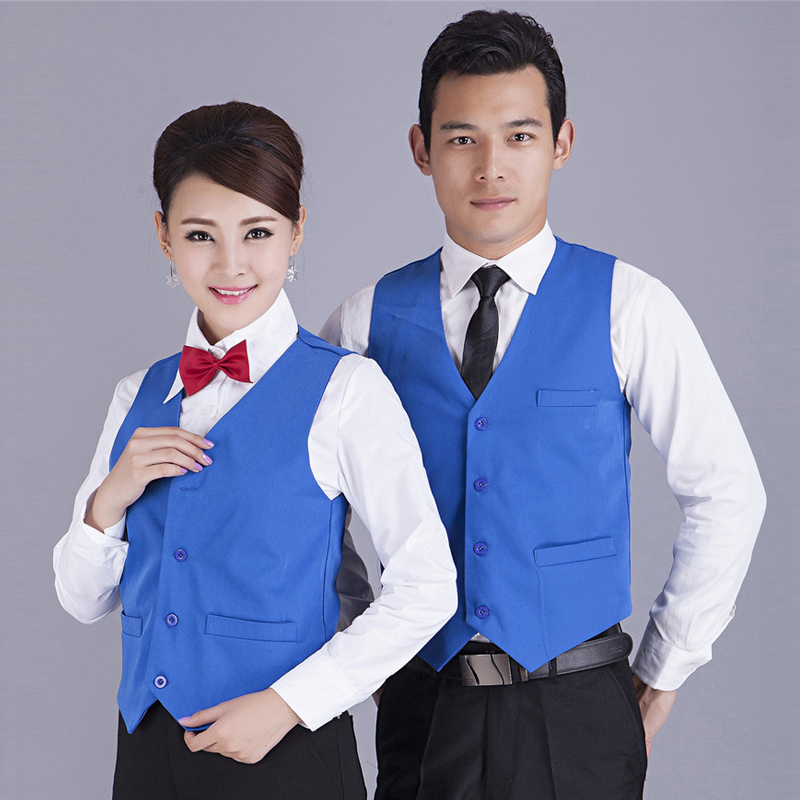超市收银员马甲工作服定制logo 酒吧服务员 广告活动导购马夹印字