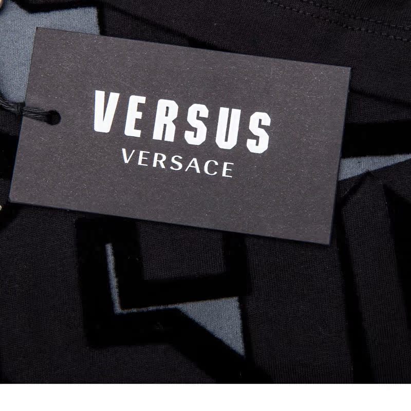 versus范瑟丝红色全棉材质logo印花图案绒布装饰男士短袖t恤