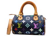 LV路易威登黑三彩手提mini nano单肩斜挎女包 日本二手代购