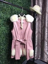 狐狸毛领真皮外套女绵羊皮皮裙连衣裙马甲背心 海宁新款