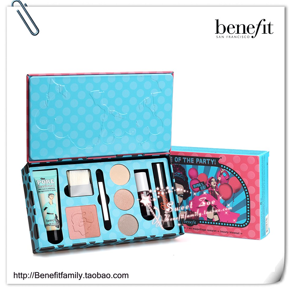 【benefit美代】贝玲妃蒲公英反孔玫瑰胭脂水眼影睫毛膏限量套装