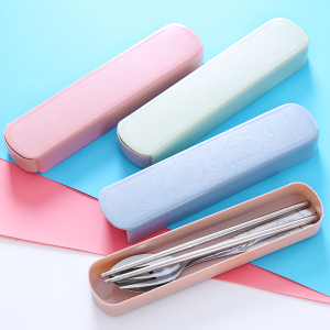 可爱便携式不锈钢餐具