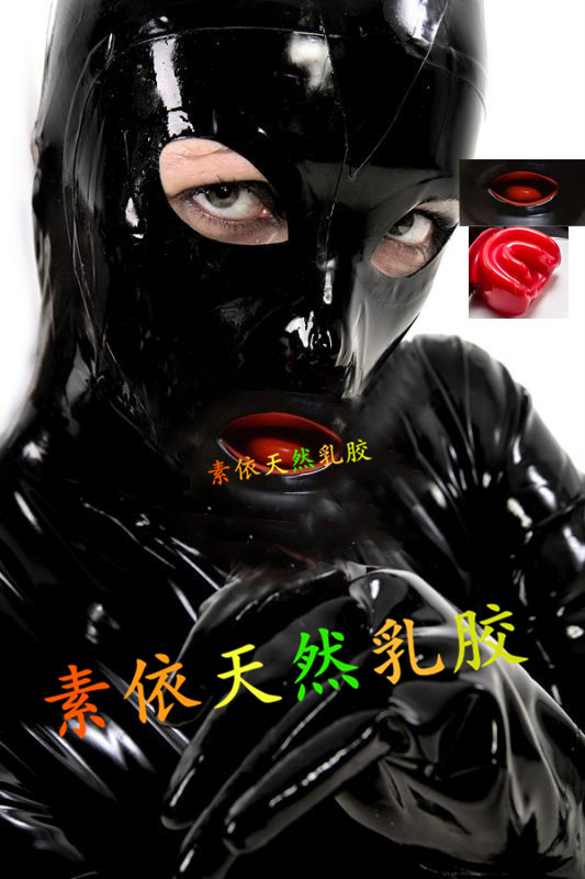 素依恐怖面具 乳胶头套窒息 乳胶恶魔面具
