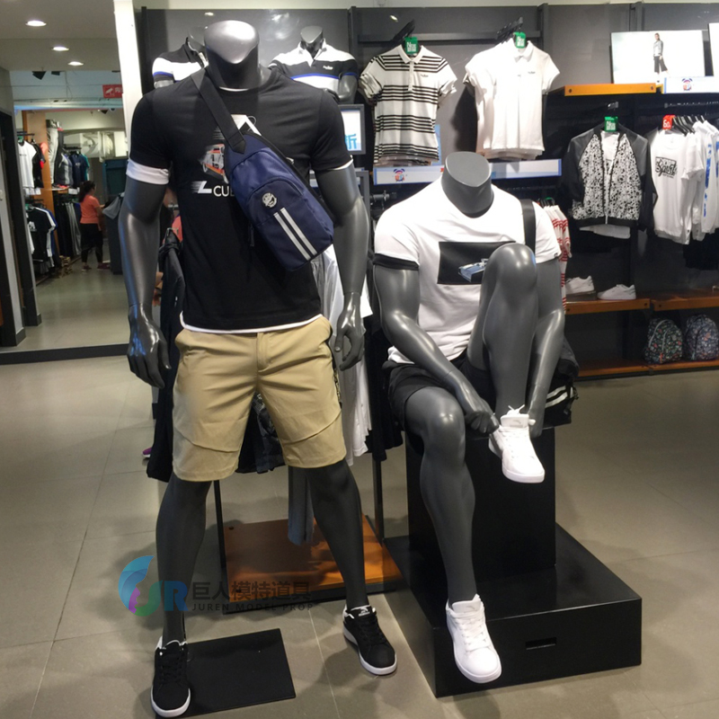 运动品牌服装店假人模特道具肌肉跑步男女全身人体拍摄橱窗展示架