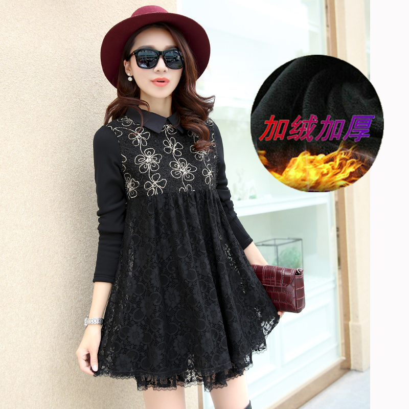 【特价专场】连衣裙修身显瘦韩版加绒蕾丝打底