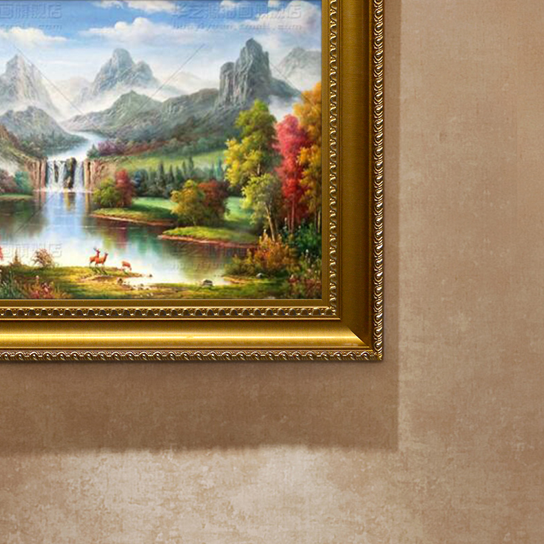 华艺源手工油画 欧式古典风景油画 聚宝盆山水画 客厅