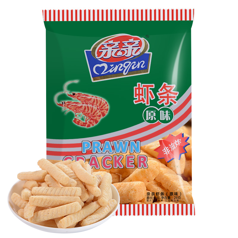 【天猫超市】亲亲鲜虾条原味26g 果肉果冻桔子果肉125g*6杯