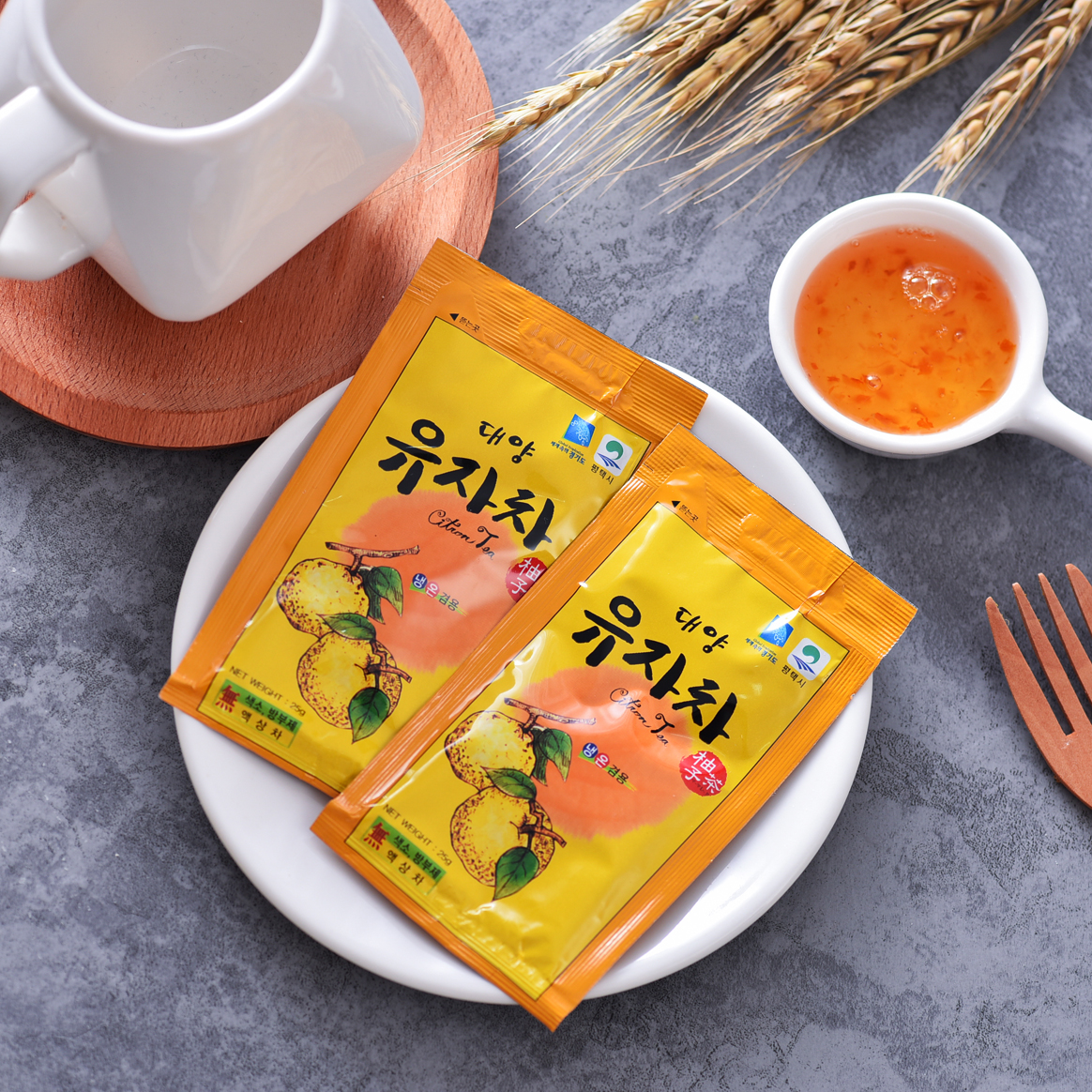 韩国原装进口饮品 KJ大洋蜂蜜柚子茶便携装25g  单包装     241