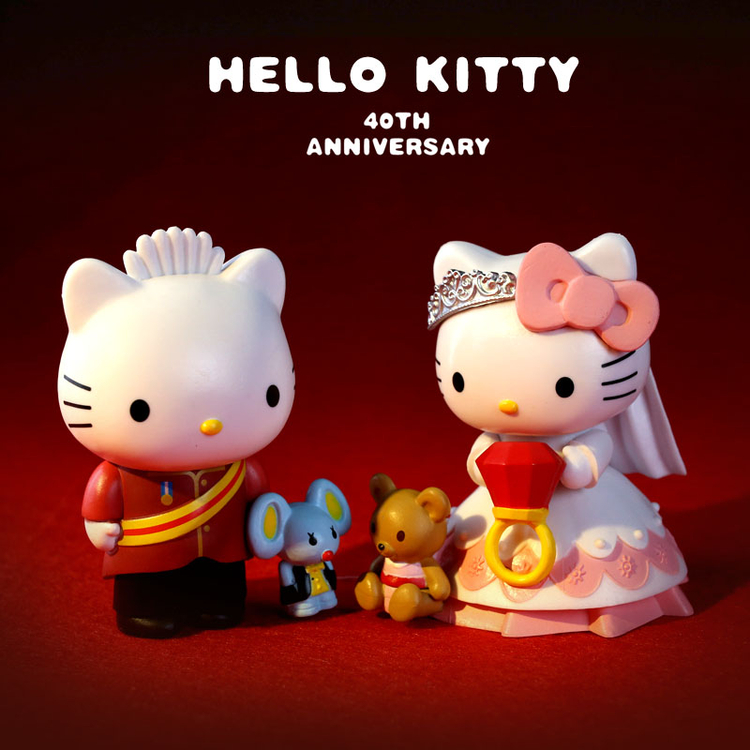 包邮helloparty华丽庆典40周年hellokitty凯蒂猫多款公仔摆件车摆