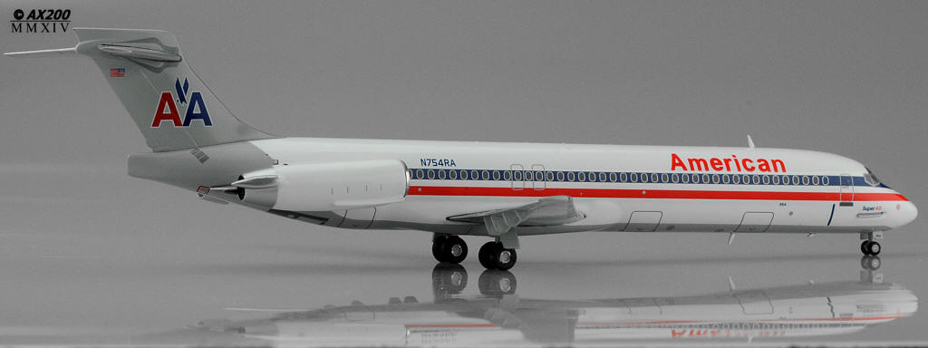 促销:1/200 合金飞机模型 xx2906 美国航空 md-87 n754ra