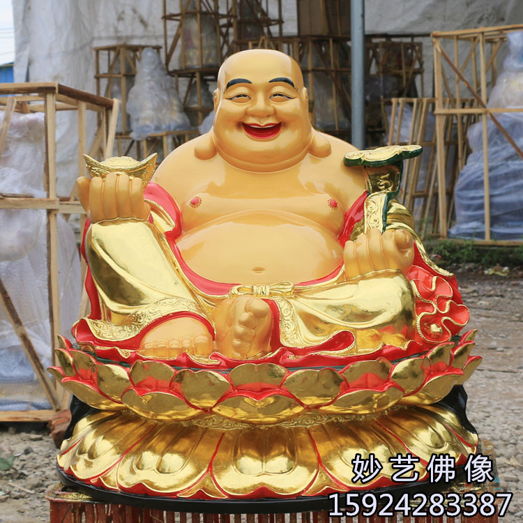 大肚弥勒佛 厂家直销 弥勒菩萨 笑佛 树脂佛像开运招财摆件65cm