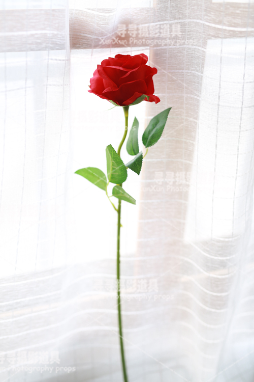影楼婚纱照道具假花摄影拍摄仿真单支红玫瑰花写真装饰手捧花娟花