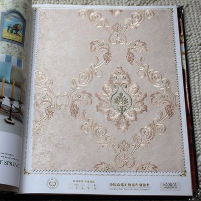 高档刺绣无缝墙布卧室客厅欧式高端定制壁布墙纸现代简约环保壁纸