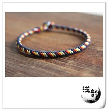 diy材料包成品69元 五彩八股平安手绳 包邮 五彩绳 浅韵