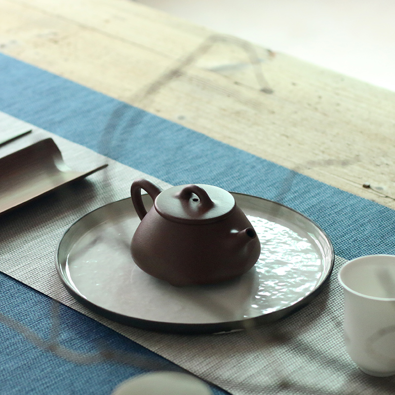 正品宜兴紫砂壶名家纯全手工子冶石瓢壶原矿紫泥泡茶壶功夫茶具