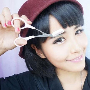 修眉剪刀带眉梳子 化妆剪不锈钢修眉刀套装 韩国眉卡神器美妆工具