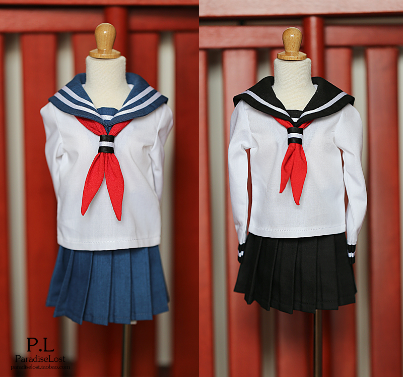 【pl】sd女娃娃衣服bjd学生服校服套装3分4分6分裙子日式水手服